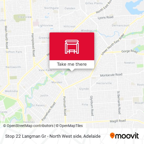 Stop 22 Langman Gr - North West side map