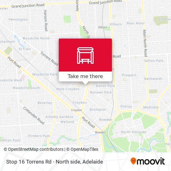 Stop 16 Torrens Rd - North side map