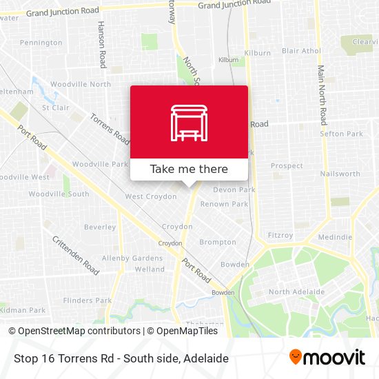 Stop 16 Torrens Rd - South side map