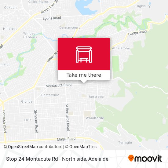 Mapa Stop 24 Montacute Rd - North side