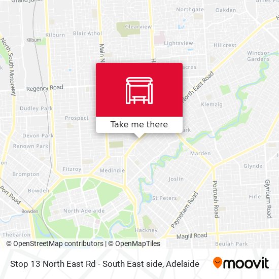 Stop 13 North East Rd - South East side map