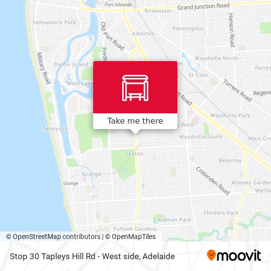 Stop 30 Tapleys Hill Rd - West side map