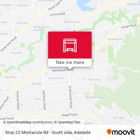 Stop 22 Montacute Rd - South side map