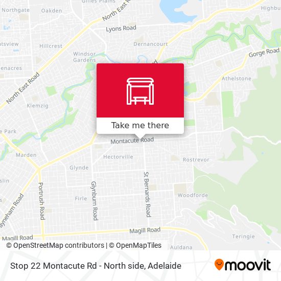 Stop 22 Montacute Rd - North side map