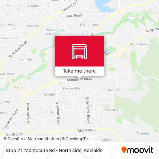 Stop 21 Montacute Rd - North side map