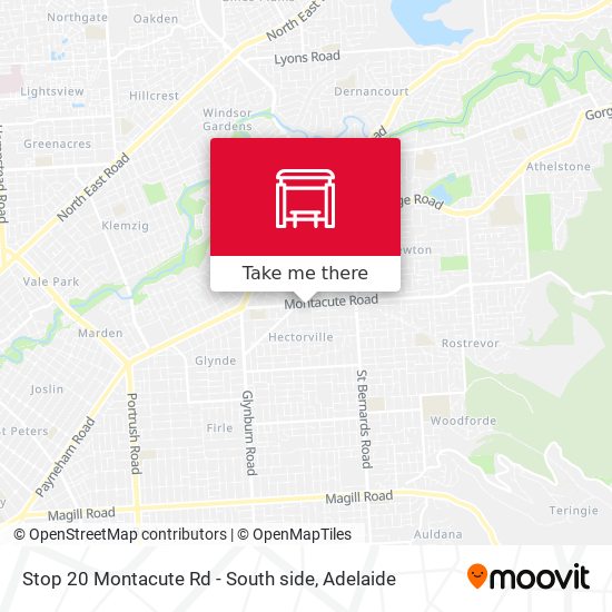 Stop 20 Montacute Rd - South side map