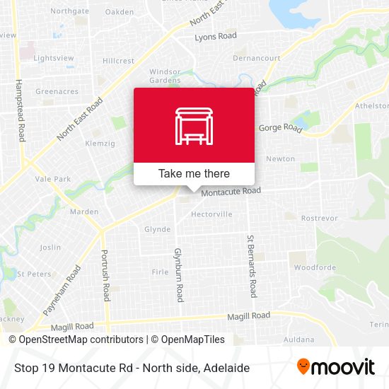 Stop 19 Montacute Rd - North side map