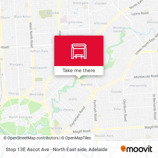 Stop 13E Ascot Ave - North East side map