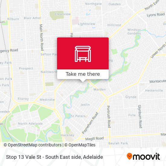 Stop 13 Vale St - South East side map