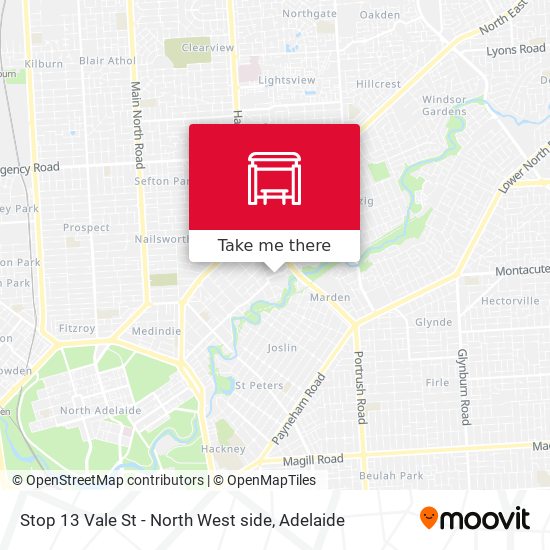 Stop 13 Vale St - North West side map