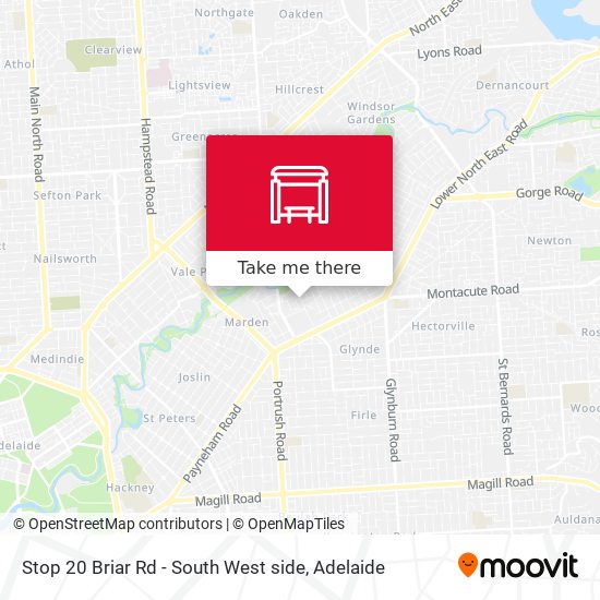 Stop 20 Briar Rd - South West side map