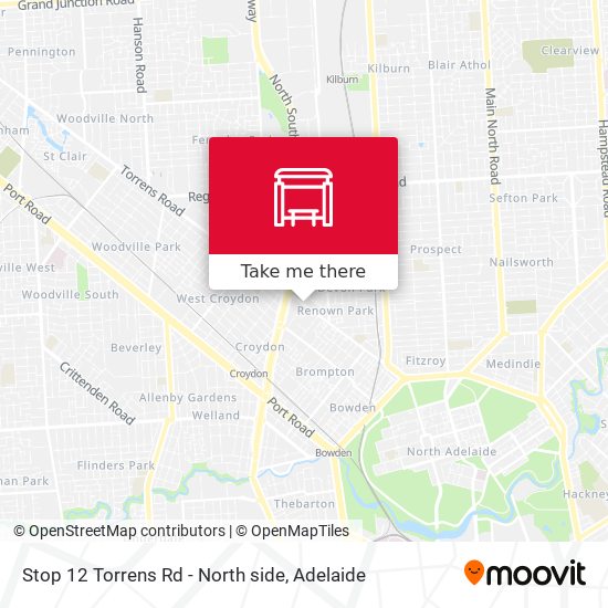 Stop 12 Torrens Rd - North side map
