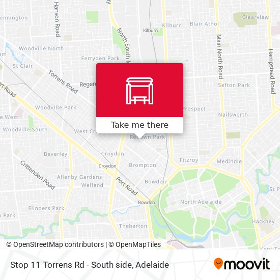 Stop 11 Torrens Rd - South side map