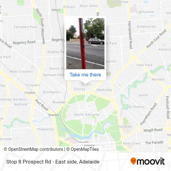 Mapa Stop 8 Prospect Rd - East side