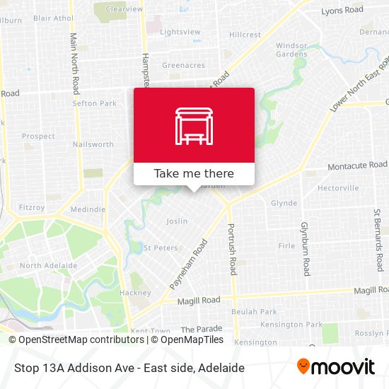 Stop 13A Addison Ave - East side map