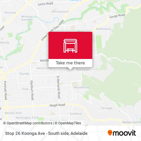 Mapa Stop 26 Koonga Ave - South side