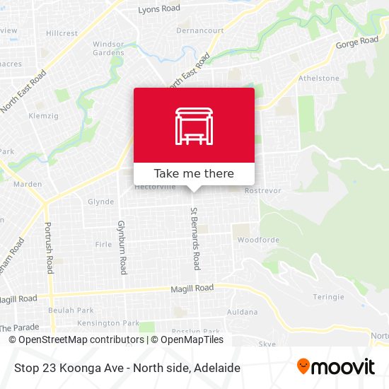 Stop 23 Koonga Ave - North side map