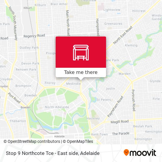 Stop 9 Northcote Tce - East side map