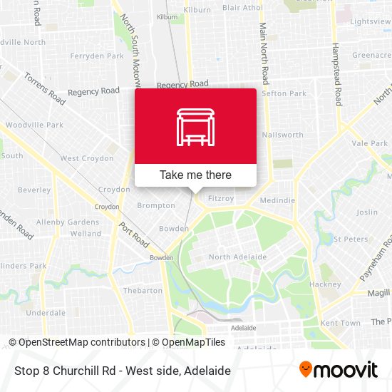 Mapa Stop 8 Churchill Rd - West side