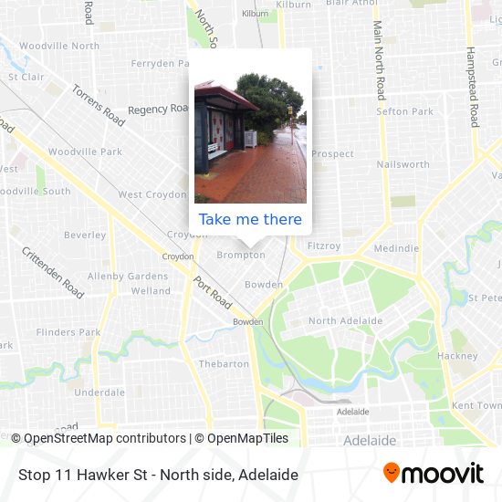 Stop 11 Hawker St - North side map