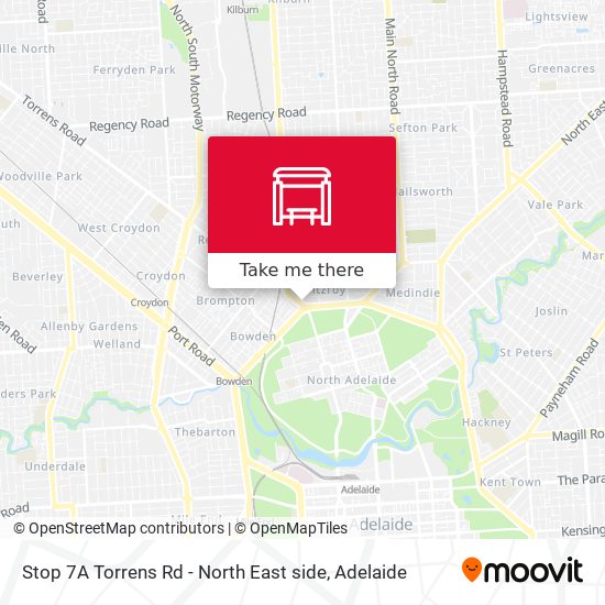 Stop 7A Torrens Rd - North East side map
