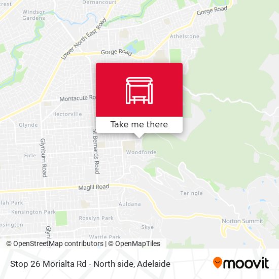 Stop 26 Morialta Rd - North side map