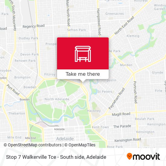 Stop 7 Walkerville Tce - South side map