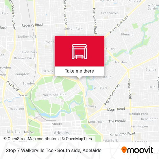 Mapa Stop 7 Walkerville Tce - South side