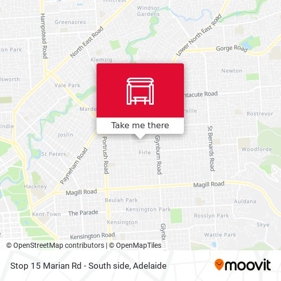 Stop 15 Marian Rd - South side map