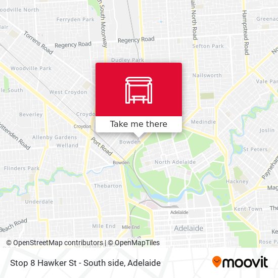 Mapa Stop 8 Hawker St - South side