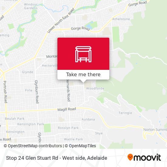 Stop 24 Glen Stuart Rd - West side map