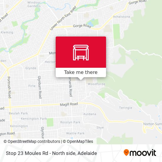 Stop 23 Moules Rd - North side map