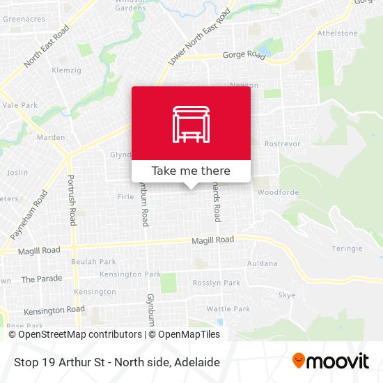 Stop 19 Arthur St - North side map