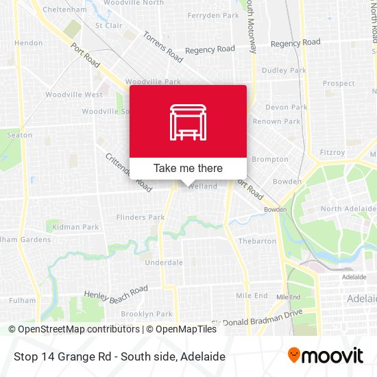 Stop 14 Grange Rd - South side map