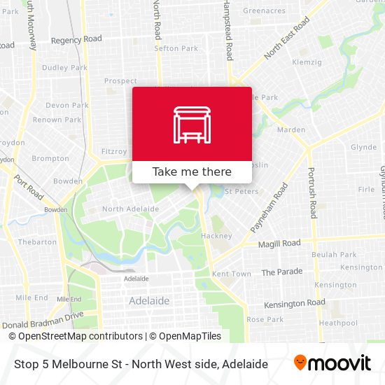 Mapa Stop 5 Melbourne St - North West side