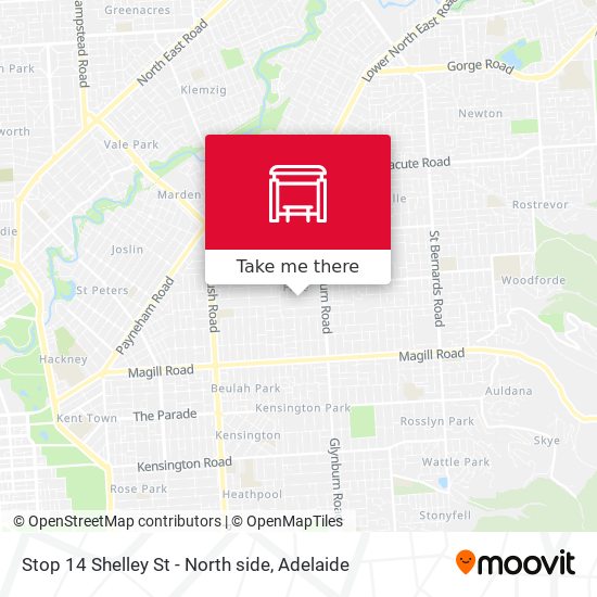 Stop 14 Shelley St - North side map