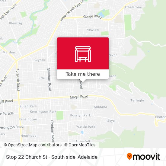 Stop 22 Church St - South side map