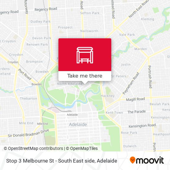 Mapa Stop 3 Melbourne St - South East side