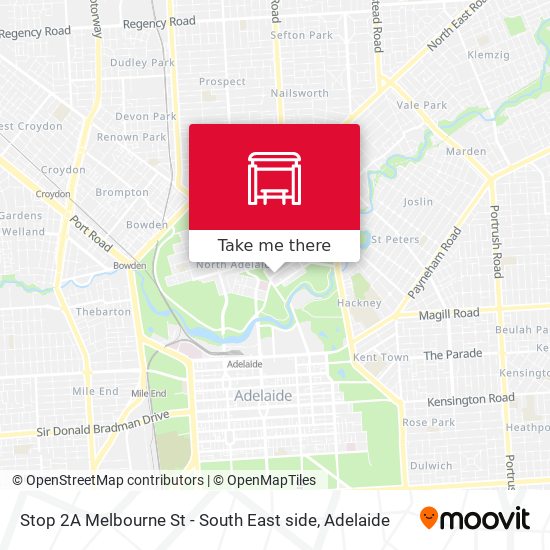 Stop 2A Melbourne St - South East side map