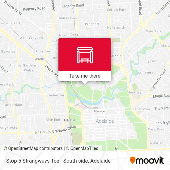 Mapa Stop 5 Strangways Tce - South side