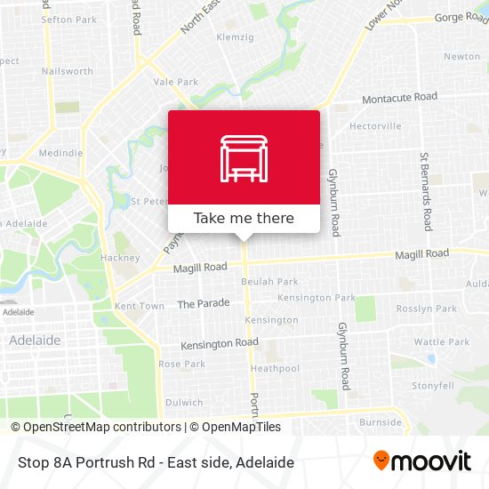 Stop 8A Portrush Rd - East side map