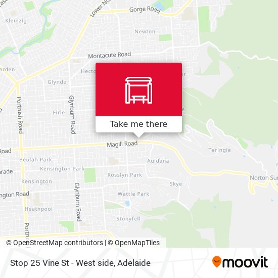 Stop 25 Vine St - West side map