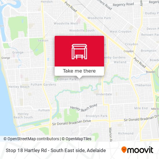 Mapa Stop 18 Hartley Rd - South East side