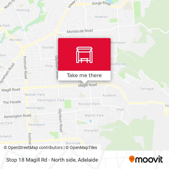 Mapa Stop 18 Magill Rd - North side