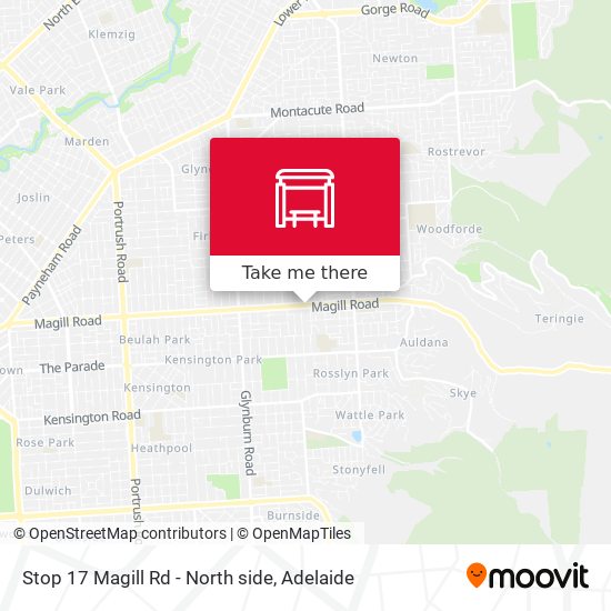 Stop 17 Magill Rd - North side map