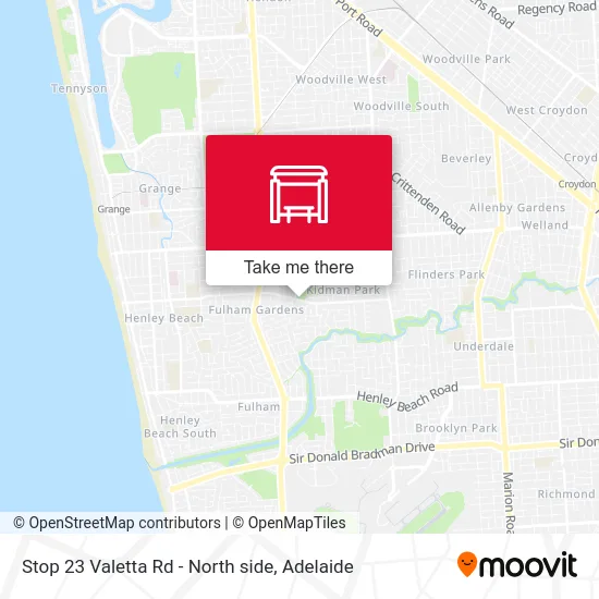 Mapa Stop 23 Valetta Rd - North side