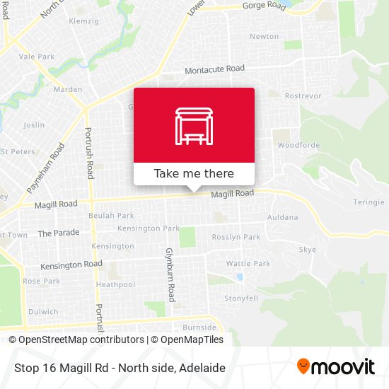 Stop 16 Magill Rd - North side map