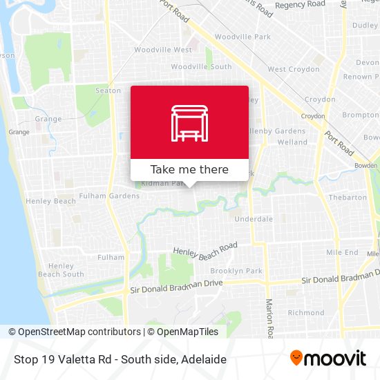 Stop 19 Valetta Rd - South side map