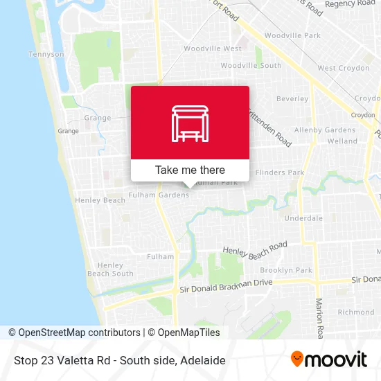 Mapa Stop 23 Valetta Rd - South side