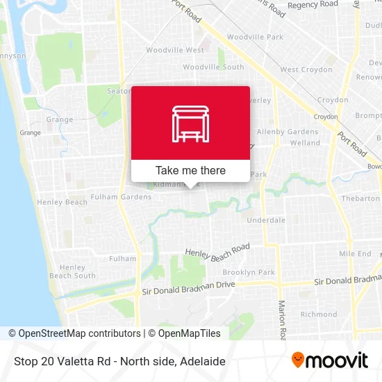 Mapa Stop 20 Valetta Rd - North side